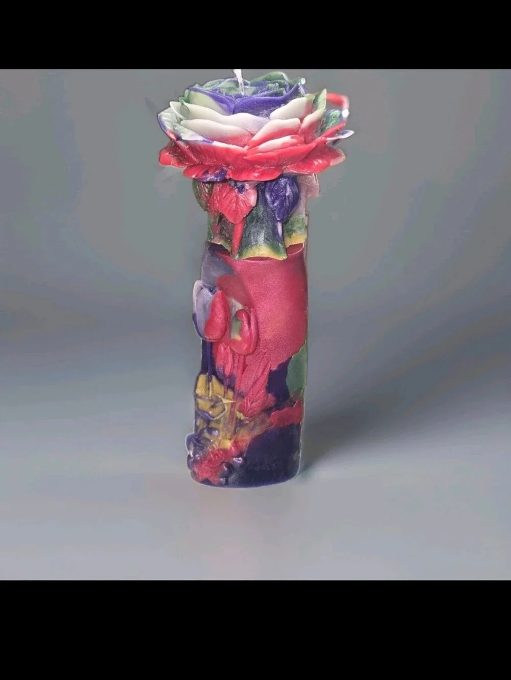 3D Rose Candle On a Pedestal